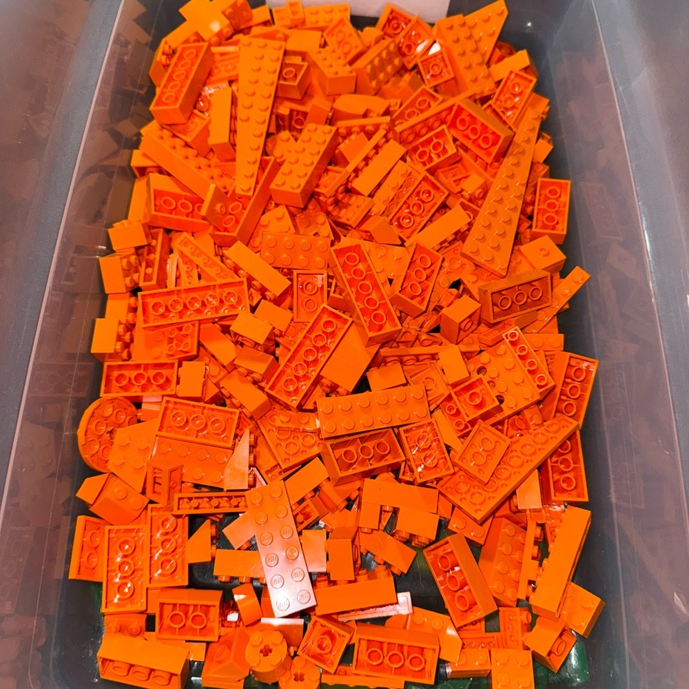 2lbs - Genuine LEGO Bulk Orange Blend Random Bricks / Pieces / Plate Lot!